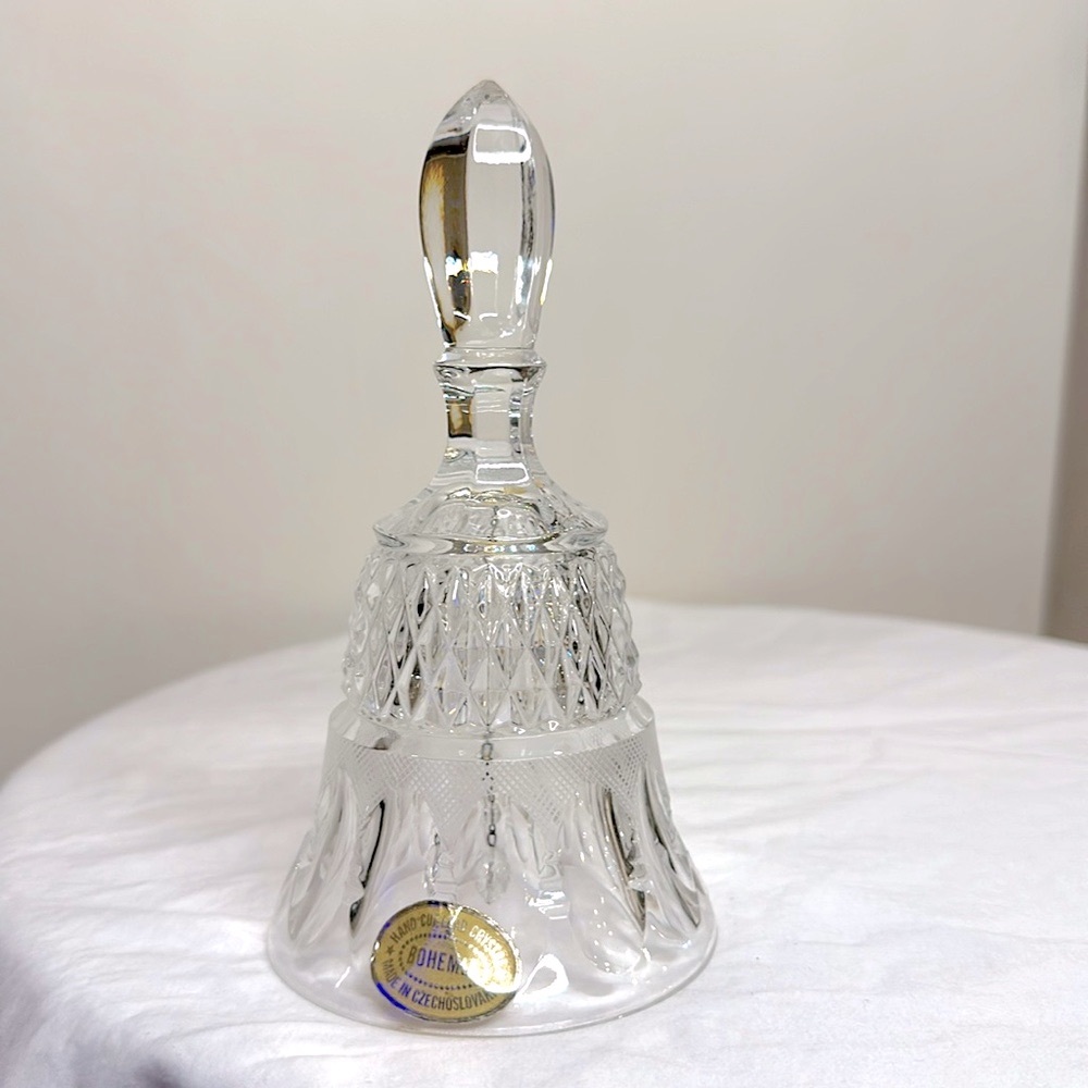 BOHEMIA Hand Cut Crystal Bell Made in Czechoslovakia